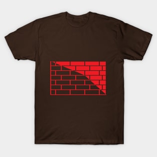 Brick wall black background design ,black and white T-Shirt